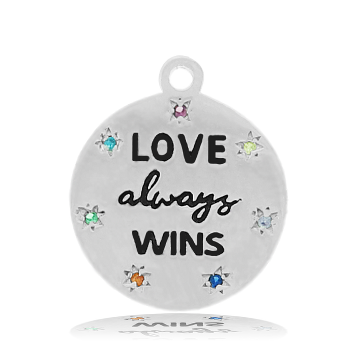 Australian Agate Stone Bracelet with Love Always Wins Sterling Silver Charm