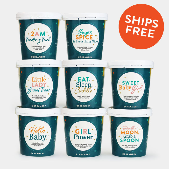 Photo of 8 pints of ice cream for new baby gifts