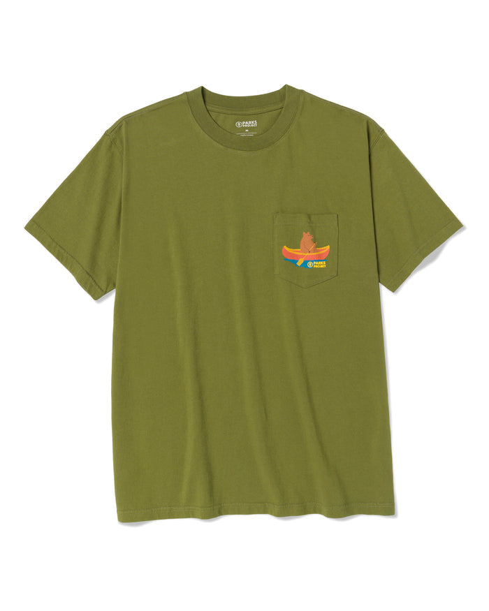 Shop Bears at Camp Pocket Tee Inspired by National Parks | olive