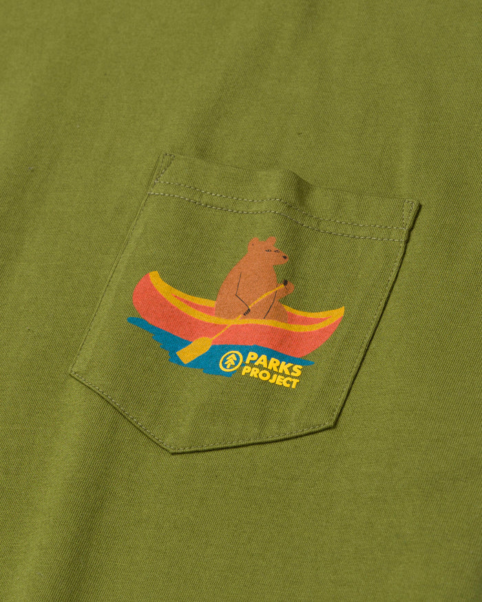 Shop Bears at Camp Pocket Tee Inspired by National Parks | olive