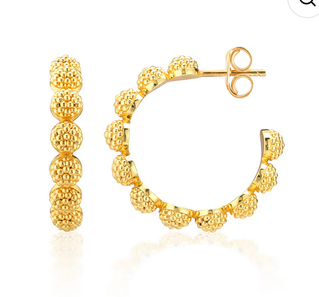 Berry Icon Small Hoop Earrings - Gold