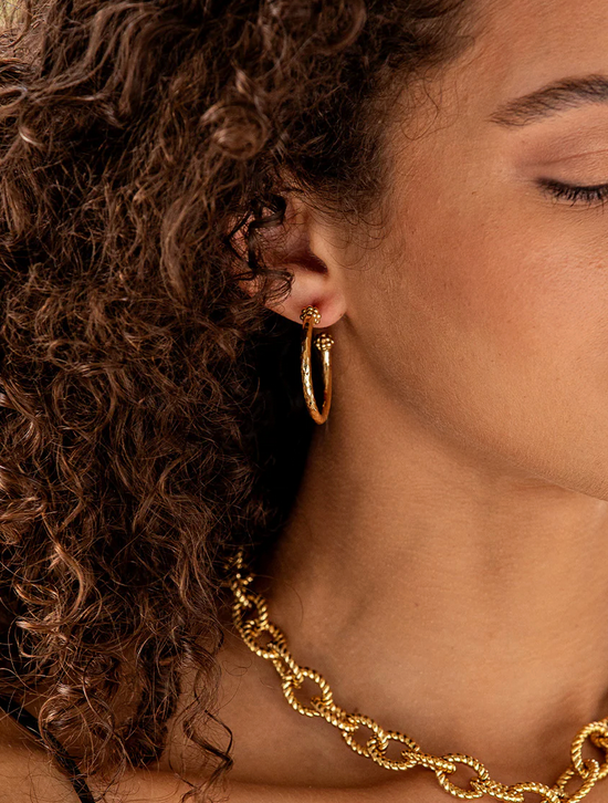 Berry Slice Medium Hoop Earrings - Gold