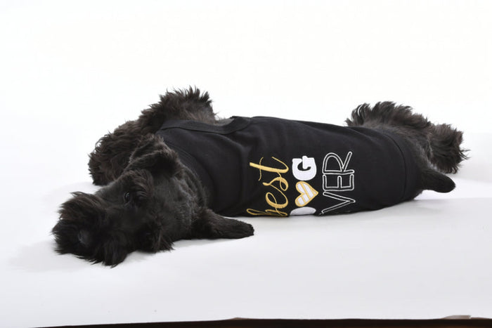 "Best Dog Ever" Black & Gold Embroidered Dog Tee