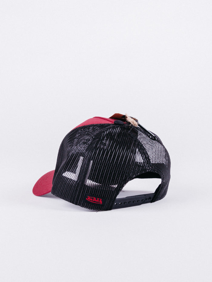 gorra von dutch BIC/BOR Trucker Burgundy/Black visera curva ajustable rejilla granate negro