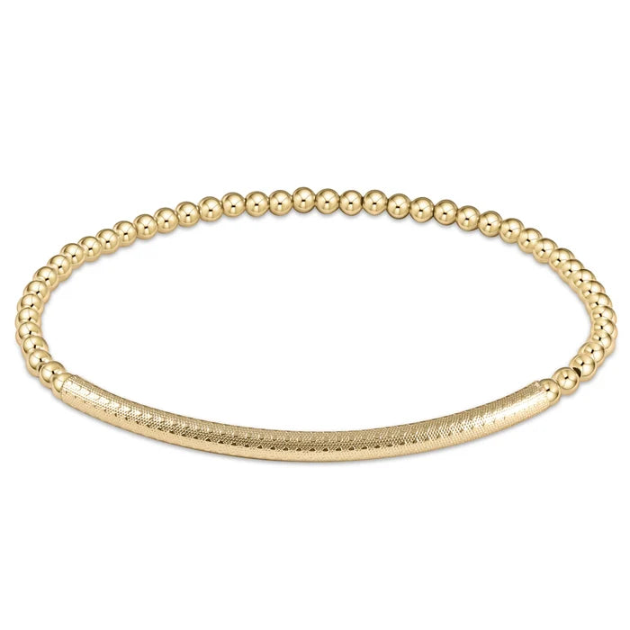 Bliss Bar Textured Bead Bracelet - Gold - Molly + Kate