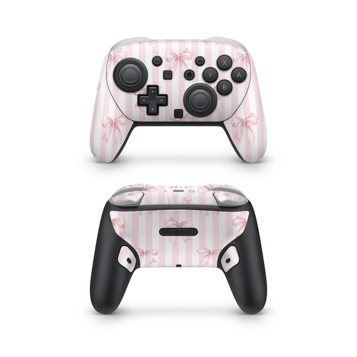 Blush Bows Nintendo Switch Pro Controller Decal Skins