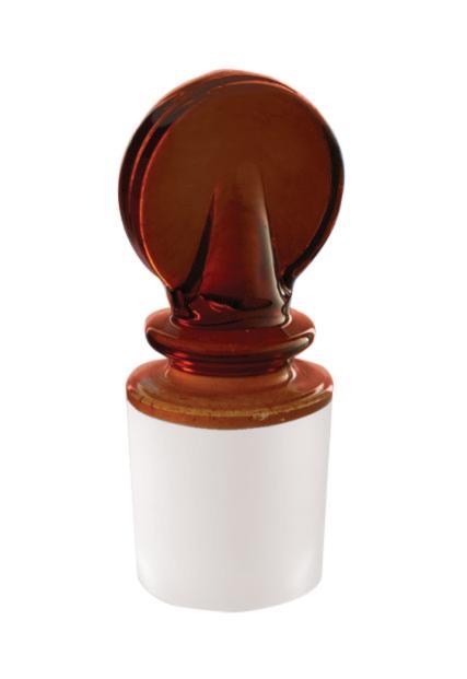 Borosil® Amber Solid Penny Head Glass Stopper Interchangeable Ground Joint 12/21, CS/20 | img_1 | Foxx Life Sciences Global | shopfls.com