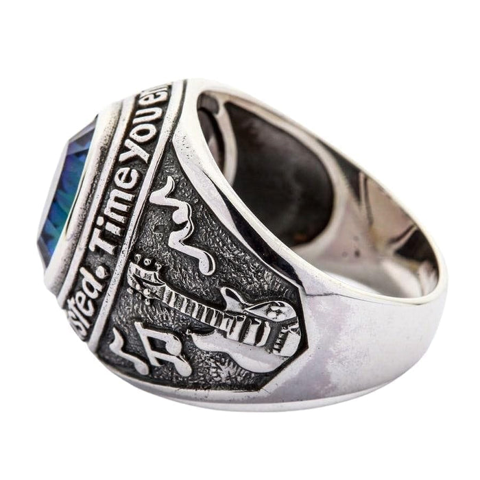 British heritage rock and roll sterling silver ring