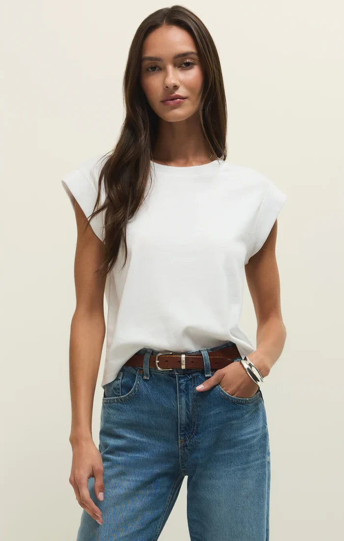 Camino Cotton Jersey Tee - White - Molly + Kate