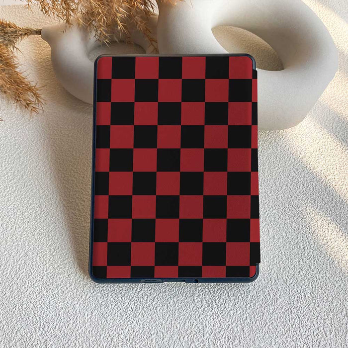 Checkerboard Art | Kindle Case - Black&Red
