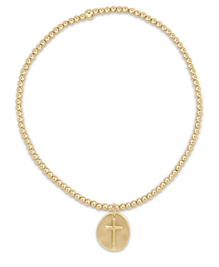Classic Gold 2mm Bead Bracelet - Inspire Small Gold Charm - Molly + Kate