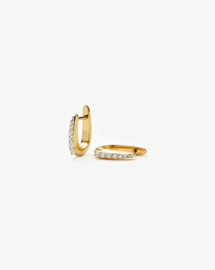 Claw Pave Huggies | 18ct Gold Plated/Cubic Zirconia Earrings Missoma