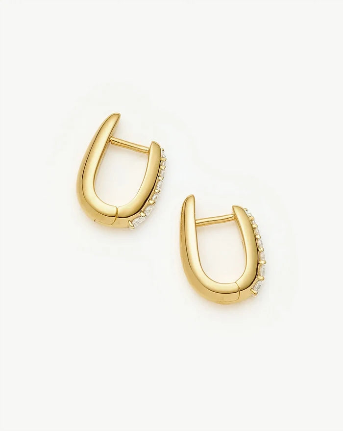 Claw Pave Huggies | 18ct Gold Vermeil/Cubic Zirconia Earrings Missoma
