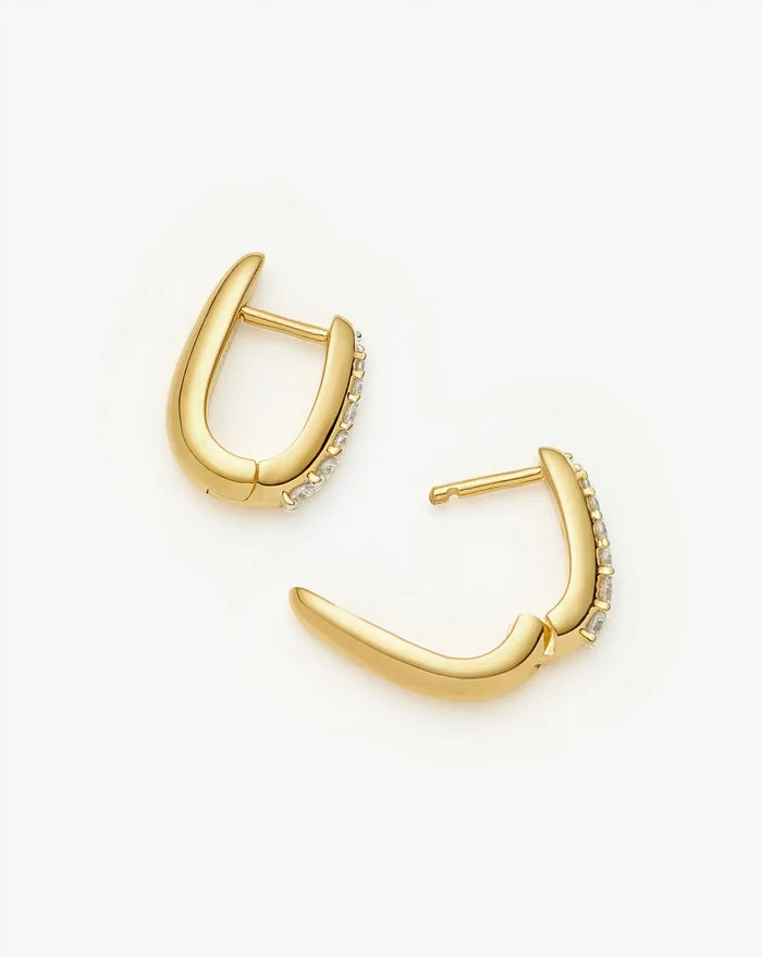 Claw Pave Huggies | 18ct Gold Vermeil/Cubic Zirconia Earrings Missoma