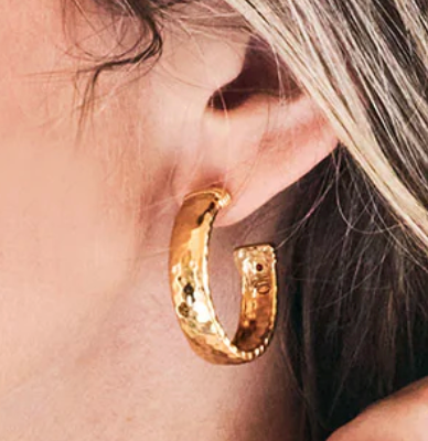 Cleopatra Classic Medium Hoop Earrings - Gold