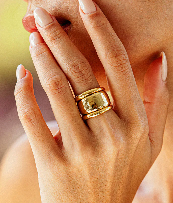 Cleopatra Slice Stacking Ring Set - Gold
