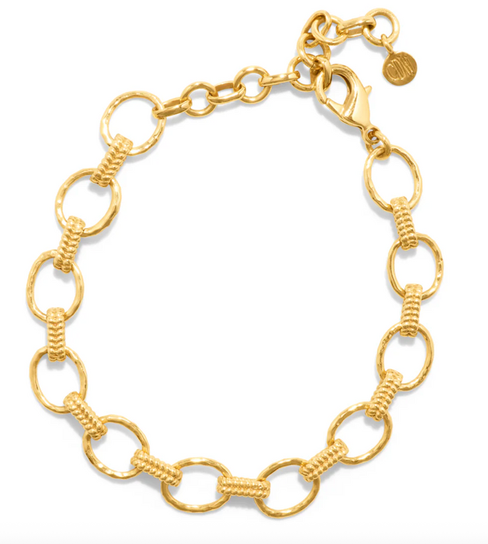 Cleopatra Small Link Bracelet, 7+1.5" - Gold