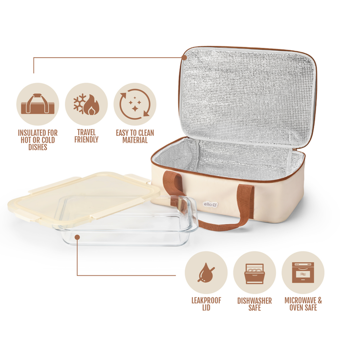 Color Lock® Glass 9x13 Bakeware With Carrier Set