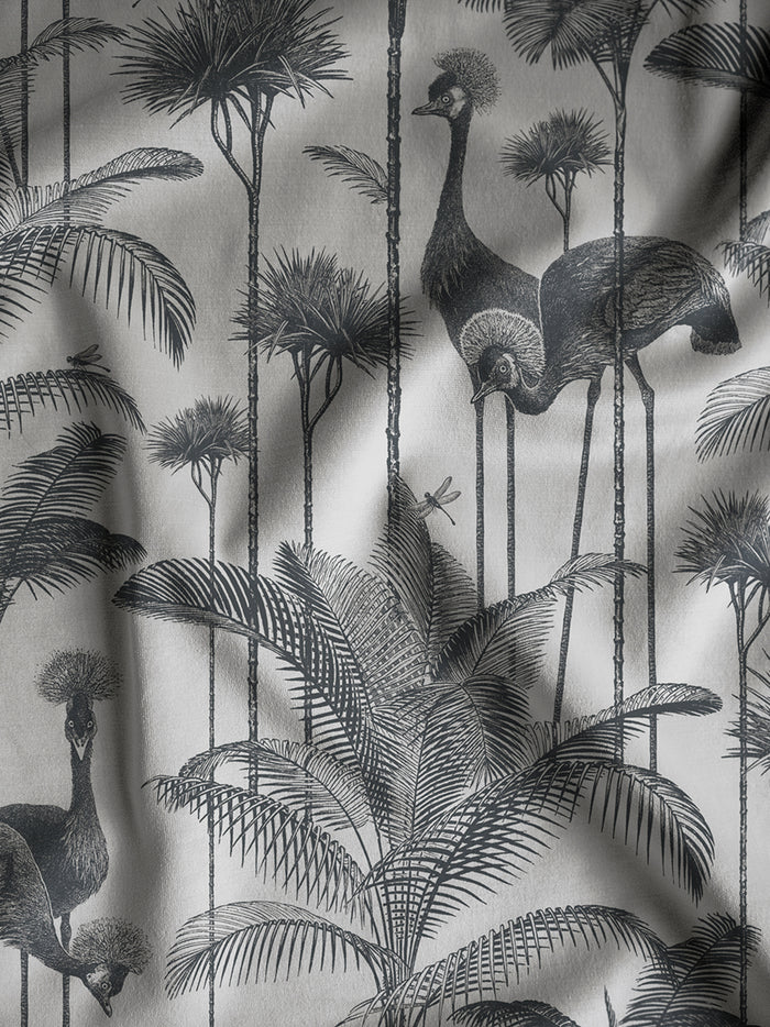 Crane Fonda 'Charcoal' Recycled Velvet Sample