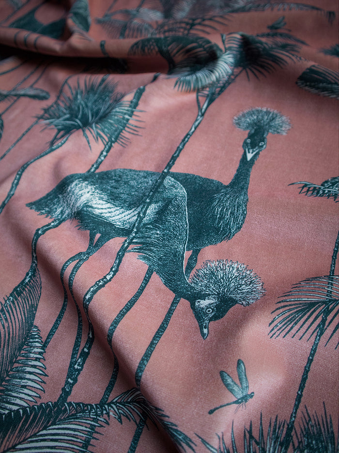 Crane Fonda 'Coral' Recycled Velvet Sample