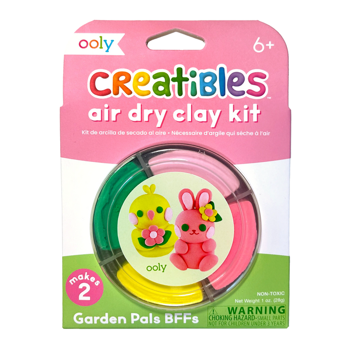 Front of packaging of Creatibles Mini Air Dry Clay Kit - Garden Pals BFFs