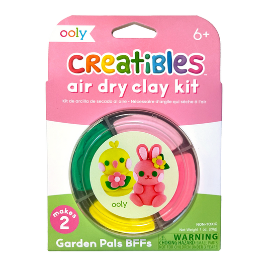 Front of packaging of Creatibles Mini Air Dry Clay Kit - Garden Pals BFFs