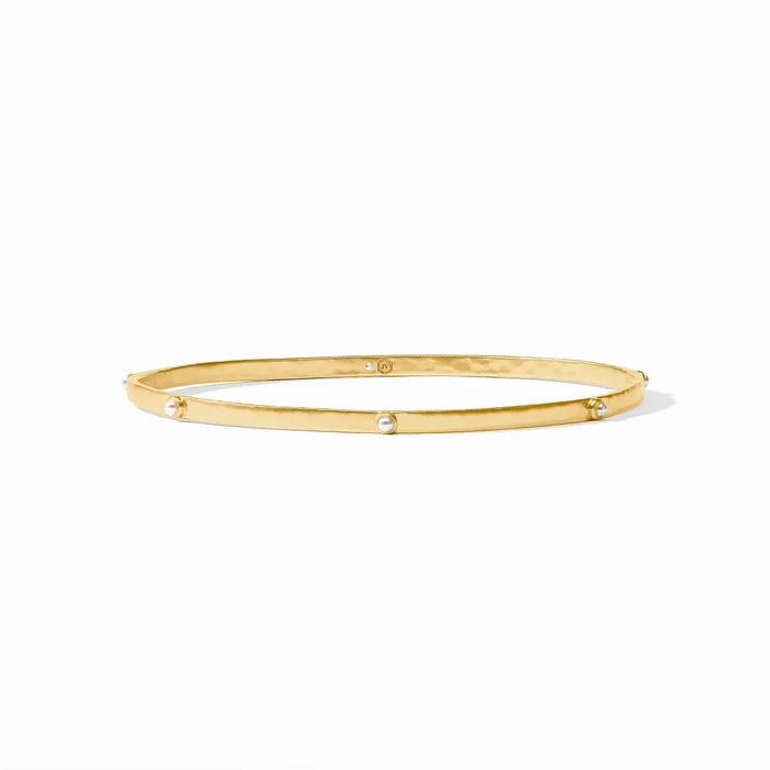 Crescent Stone Bangle - Gold - Molly + Kate