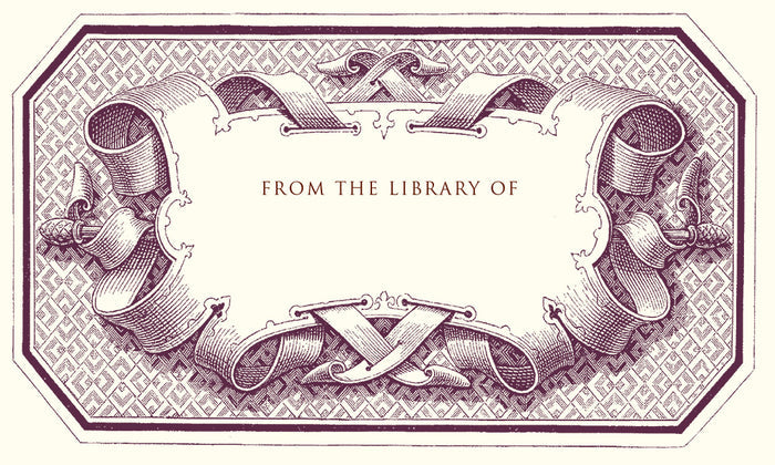 Customizable Decorative Cartouche Bookplate Stickers