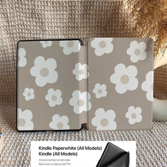 Cute Flora | Kindle Case - Khaki