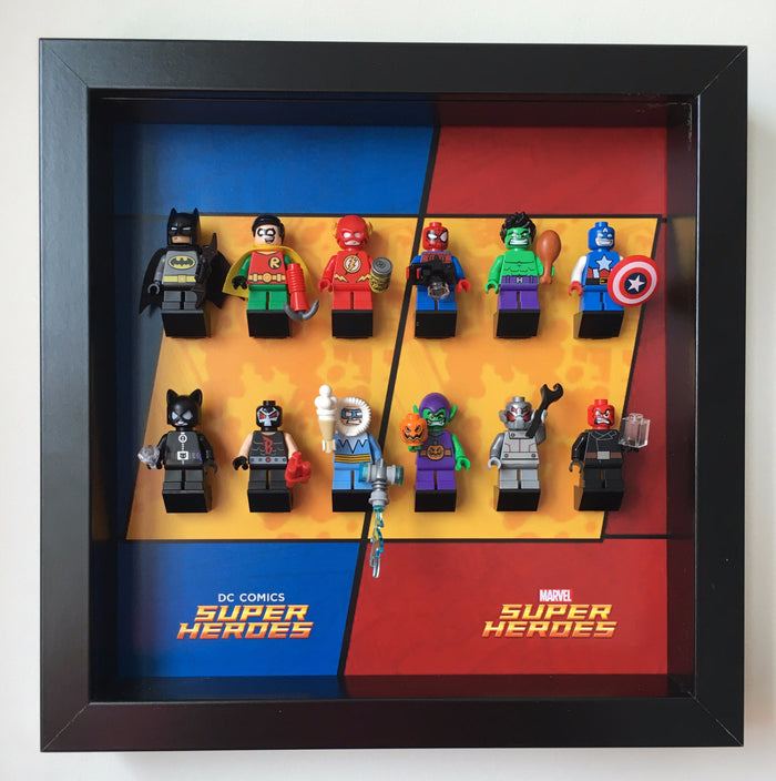 Lego Mighty Micros frame display DC / Marvel Super Heroes - Lego Minifigures Frame Display - 1