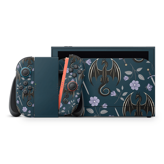 Dragonshade Nintendo Switch 2 skin with fantasy dragon design on matte vinyl