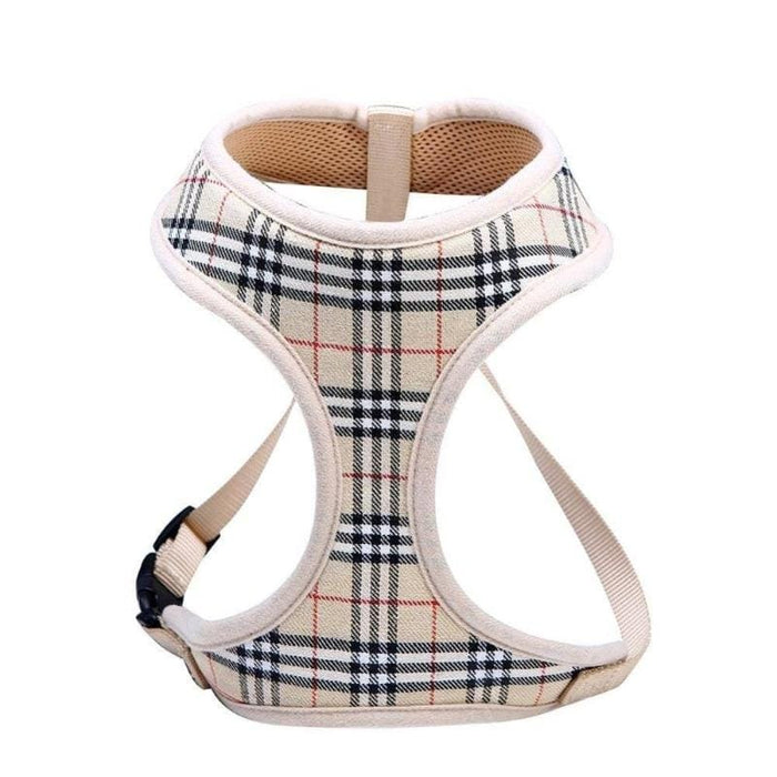 BARK by DOG Harnesses Drew Plaid Beige Pet Harness