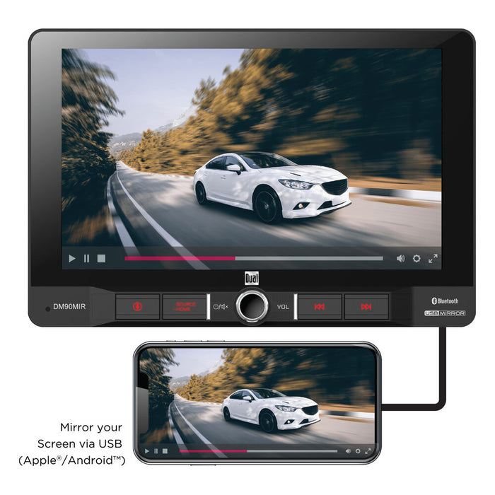 Dual DM90MIR 9" Single-DIN Digital Media Receiver with Bluetooth