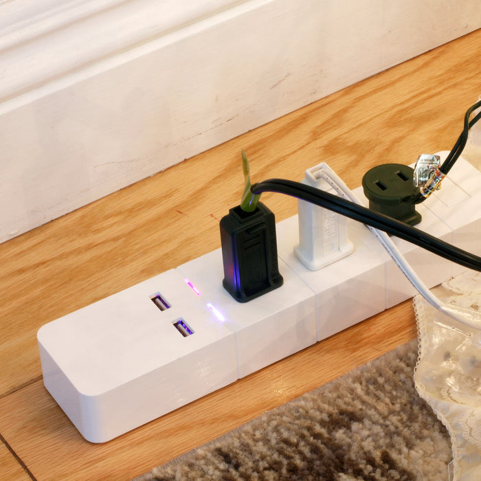 Aluratek eco 4life SmartHome WiFi 3-Port Surge Strip with USB Charging lifestyle plugged