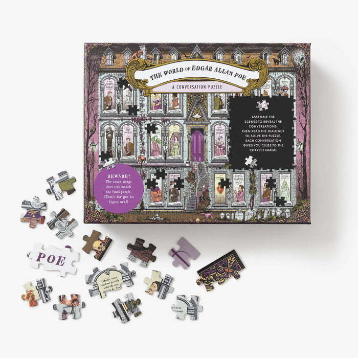 Penguin Random House LLC Edgar Allan Poe conversation puzzle with illustrated pieces and Poe-themed imagery for fans and collectors.