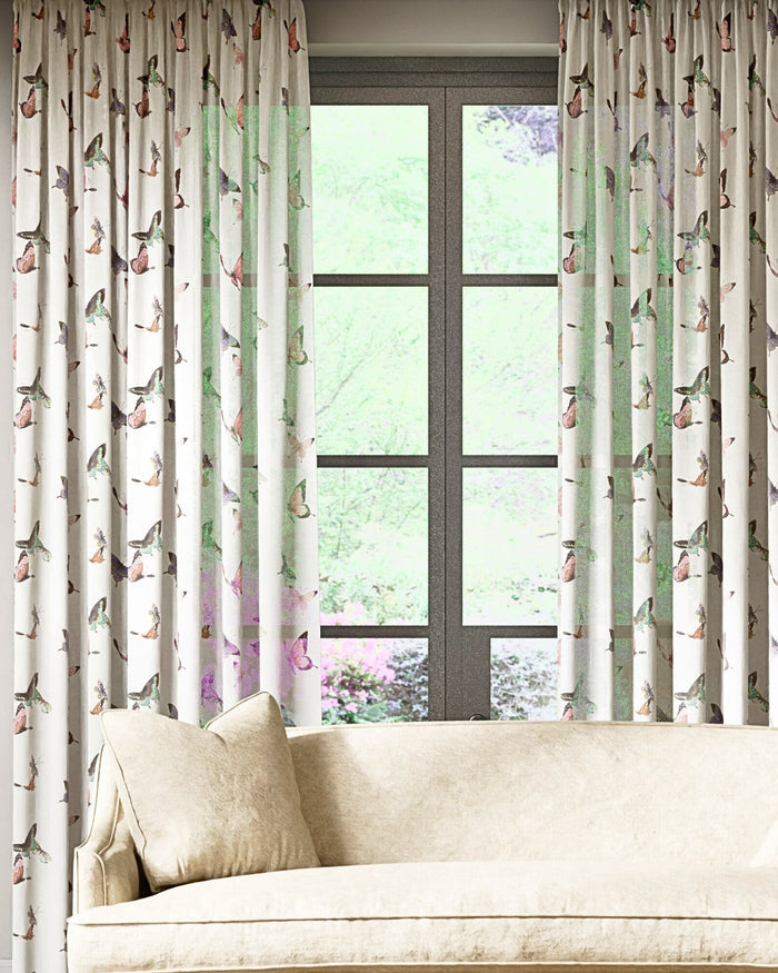 Emmeline Linen Fabric - Chalk/Rose/Sky - Diane Hill