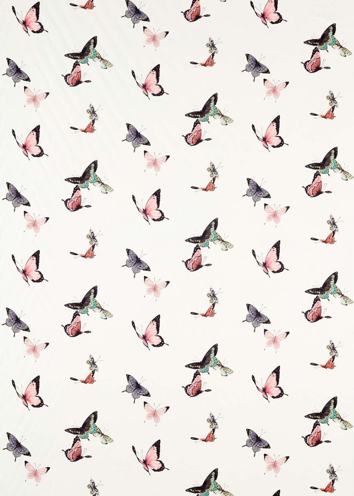 Emmeline Linen Fabric - Chalk/Rose/Sky - Diane Hill