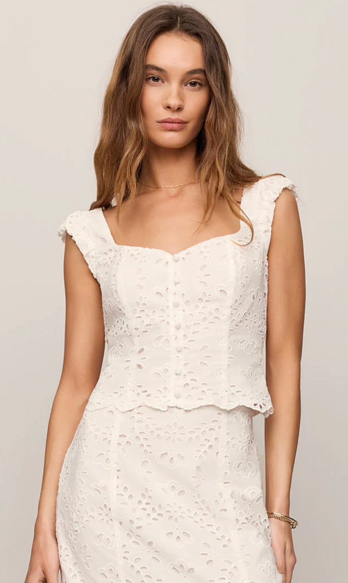 Emrie Eyelet Cropped Top - Molly + Kate