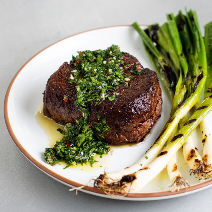 Plated and Cooked Wagyu Filet Mignon