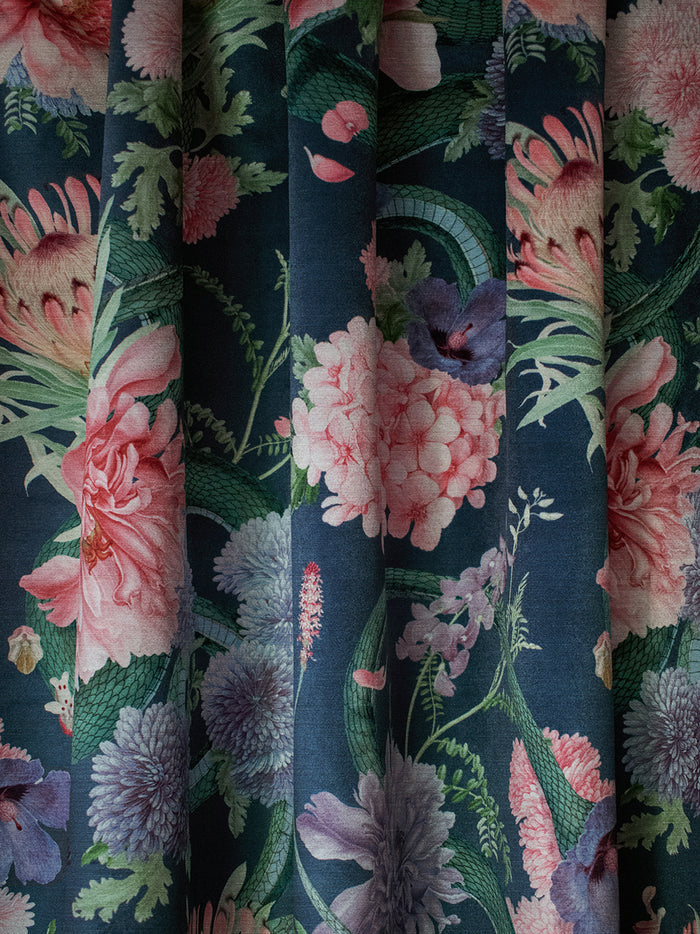 Forbidden Bloom 'Deep Blue' Recycled Velvet