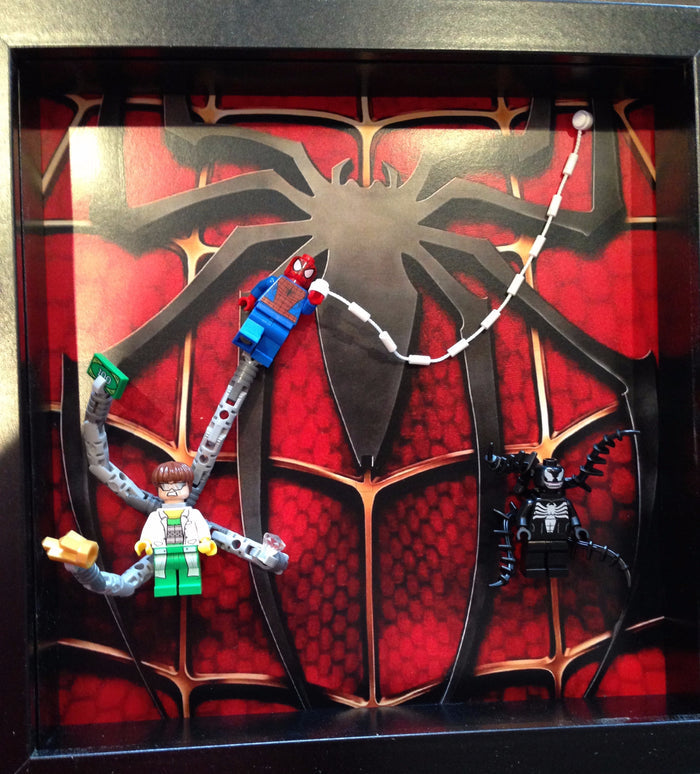 Lego Marvel Spiderman minifigures frame - Lego Minifigures Display