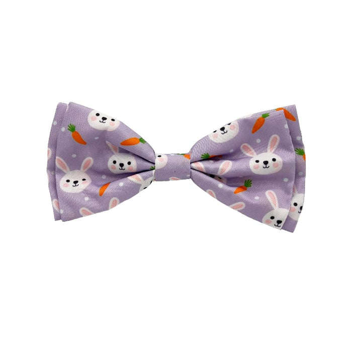 Huxley & Kent Bow Tie SM Funny Bunny & Carrots Purple Dog Bow Tie - 2 sizes