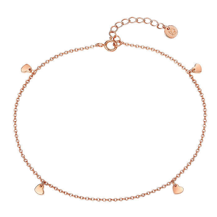 Fußkettchen roségold Herz