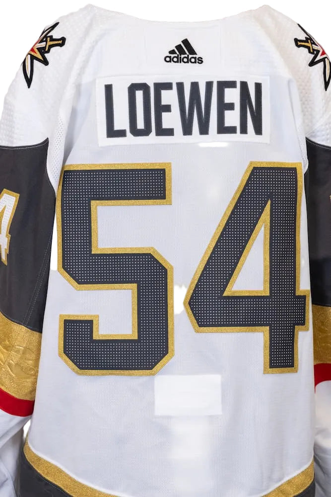 Game-Issued: #54 Jermaine Loewen White Preseason Set Jersey 2021/22 Season-15583 - Vegas Team Store