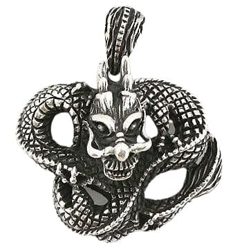 sterling silver gothic dragon pendant