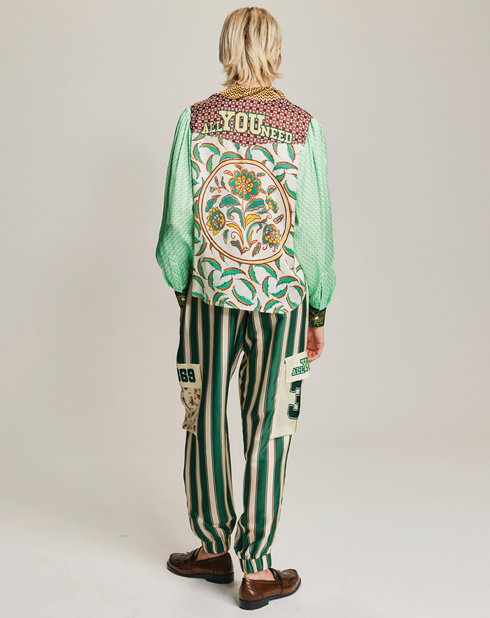 Grace Sporty Jade Cropped Shirt