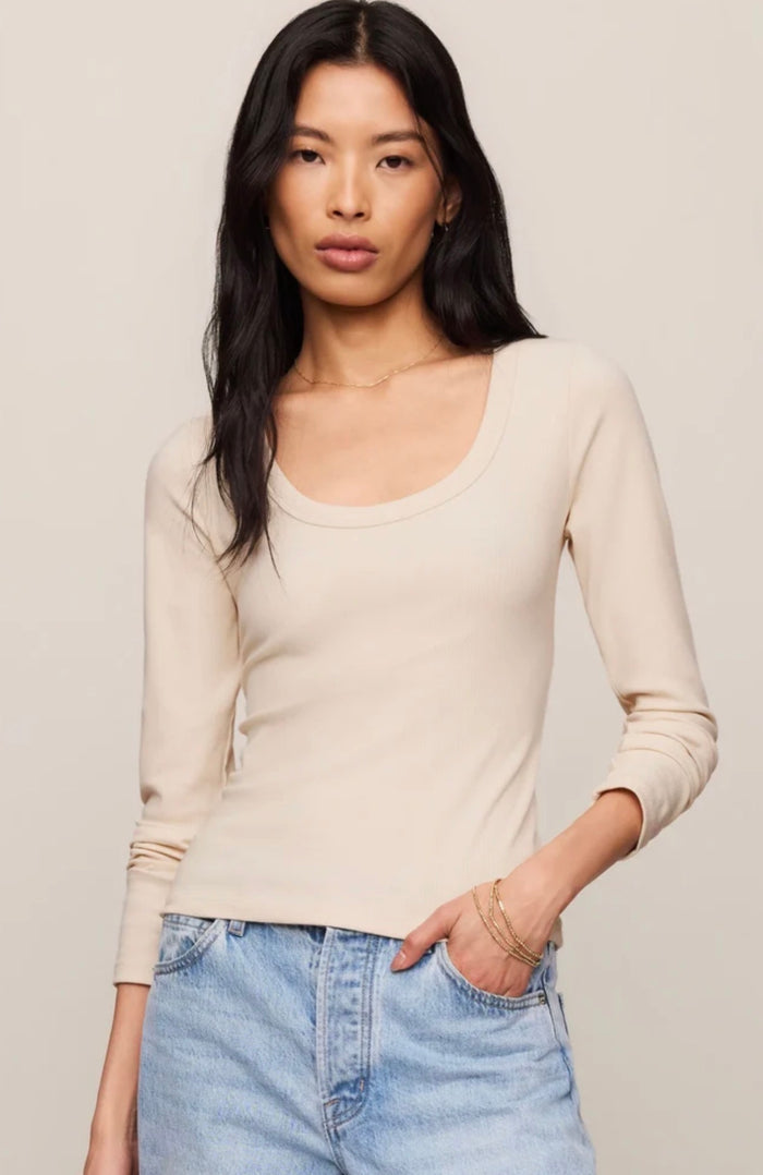 Greyson Scoop Long Sleeve - Chalk - Molly + Kate