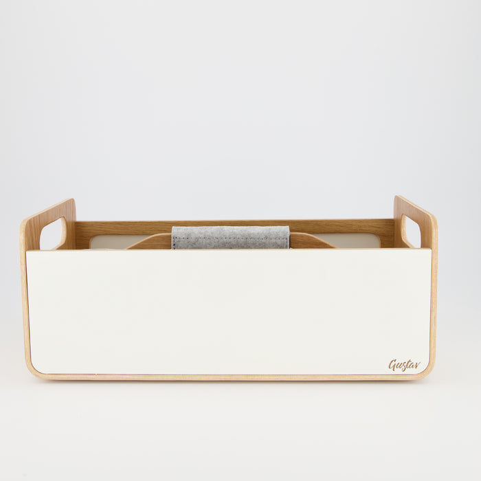 Gustav Studio mobile desk organizer – angled view showing compartments