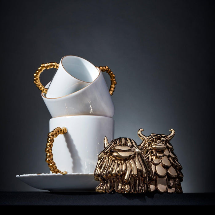 Haas Mojave Saucer - White + Gold - L'OBJET
