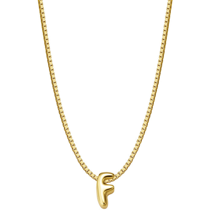 Halskette Bubble Letter F gold